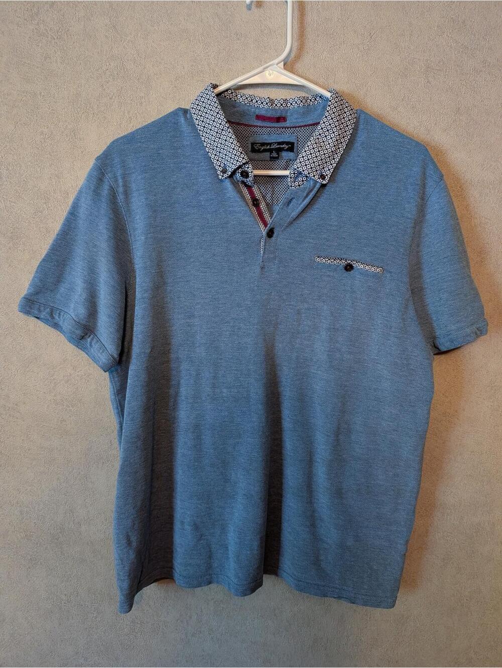 ENGLISH LAUNDRY blue short sleeve polo sz L